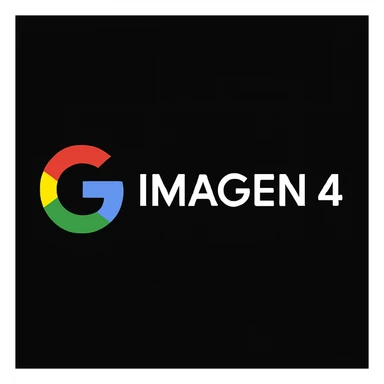 make golo of "IMAGEN 4" with googles G, black background sticker