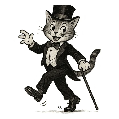 cat tap dancing, classic style sticker