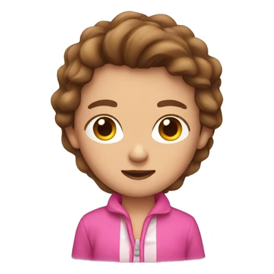 Pole, brown hair, pink clothes sticker