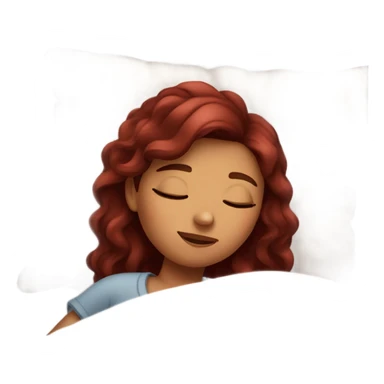 Burgundy haired girl sleeping in bed sticker