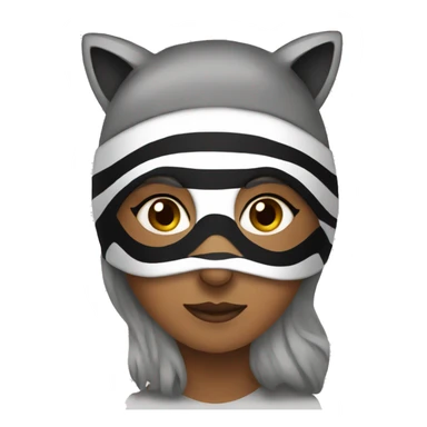 Woman wearing raccoon mask  sticker