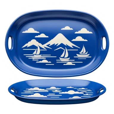 blue porcelain print tray  sticker