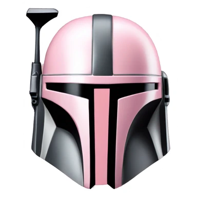 Flat Pink and white Mandalorian helmet sticker