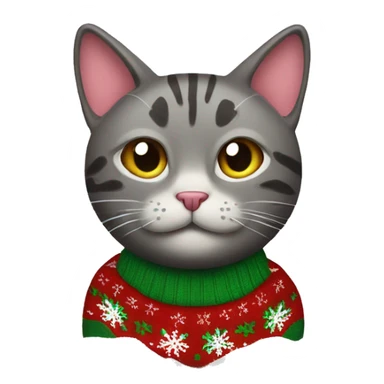 Cat wearing an ugly Christmas sweater  sticker
