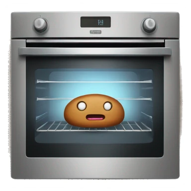 Oven with scared gingerbread man inside sticker