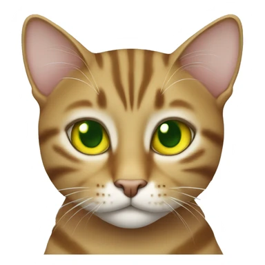 Tabby cat male with green yellow eyes  sticker
