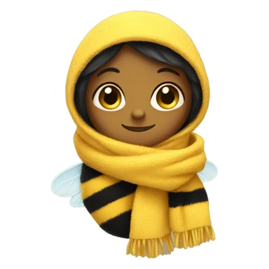 Cozy cute bumble bee wearing scarf sticker