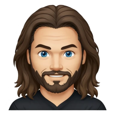 Blue eyes Jason mamoa longer hair smiling black shirt  sticker