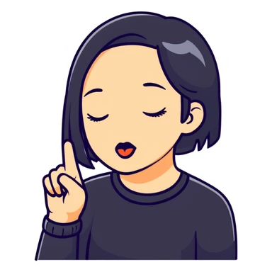 Chica diciendo cállate los ojos sticker