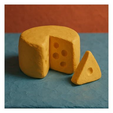 cheese wheel in claymation style sticker