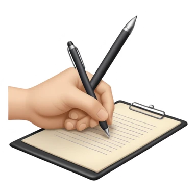 hand with write on the paper sticker