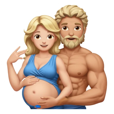 pregnant woman being held by zeus sticker