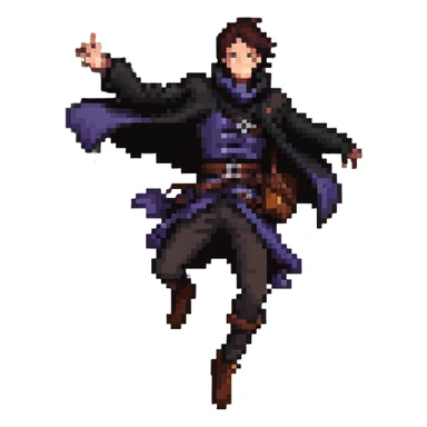 mistborn character jumping between buildings at night sticker