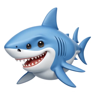 Mixed shark and dog cartoon  sticker