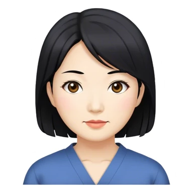 Manga face with Asian middle age woman sticker