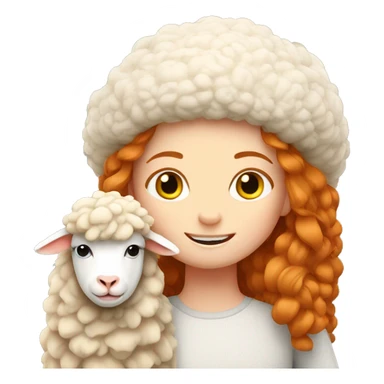 Ginger girl with a sheep  sticker