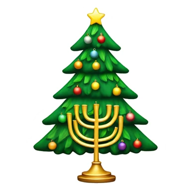 Christmas tree and menorah sticker