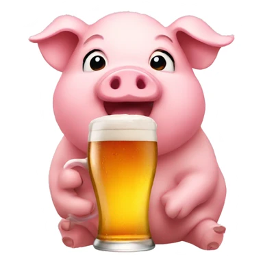 Piggy with beer sticker