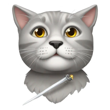 Graue Katze mit Sabber sticker