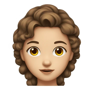Young girl with slightly curled brown hair, brown eyes sticker