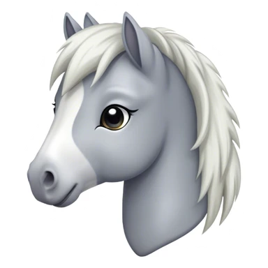 A grey and white pony  sticker