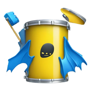 batería color amarillo con azul sticker