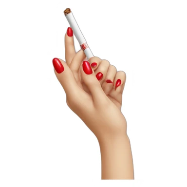 hand red nails rolling cigarette sticker