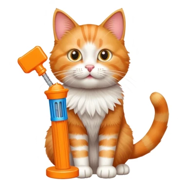 Cat with a pez dispenser sticker