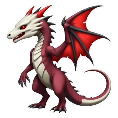 Shiny White Evil Glowing Eldritch Marowak-Salandit-Duskull-Darkdramon-fusion with bloody red markings sticker