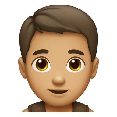 Tan baby boy with straight dark brown hair  sticker