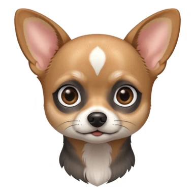 Chihuahua mix with grey, brown, and black fur less fur sticker