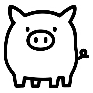 Make the hand drawn pink animal icon's lines much thicker, keep the pink color, no fill, transparent background. sticker