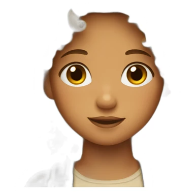 A girl with curly hair and wheat skin sticker