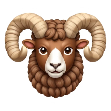 Ram with twisted horns sticker