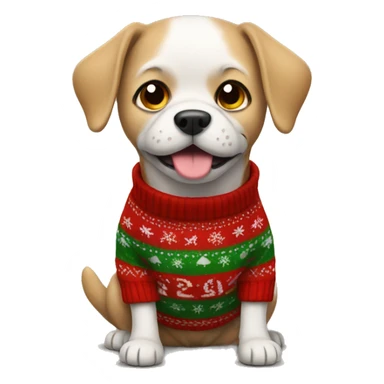 Dog wearing a Christmas sweater  sticker