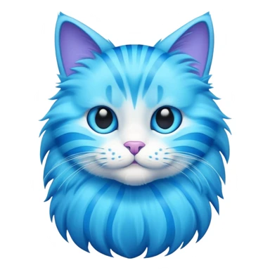 bright blue cat with cyan stripes sticker