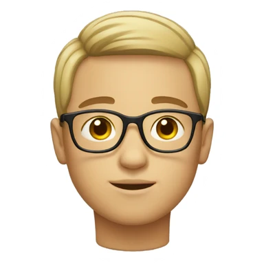 Boy with short hair, use glasess sticker