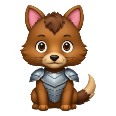 armored cute animal sticker