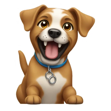 emoji of a dog spinning around itself sticker