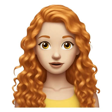 beautiful top model ginger girl long hair sticker