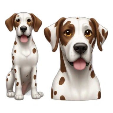 Brown Dalmatiner next to dalmatiner sticker