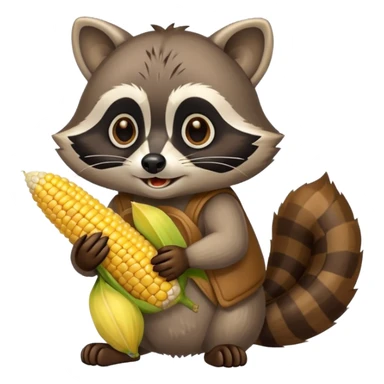 racoon with corn sticker