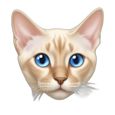 flame point Siamese with disproportionately huge blue eyes sticker