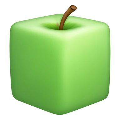 plain green Cube shaped Apple sticker