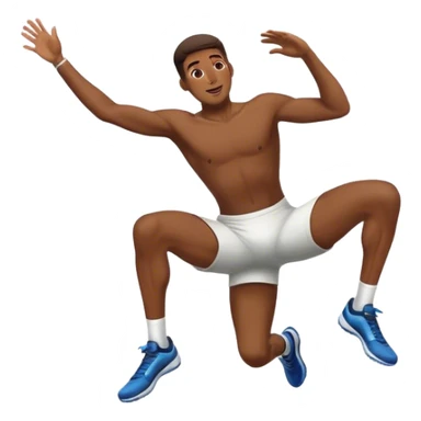 male athlete knee in air jumping sticker