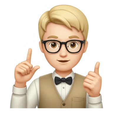 nerd pointing finger sticker