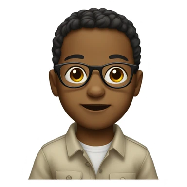 Mixed baby boy with glasses sticker