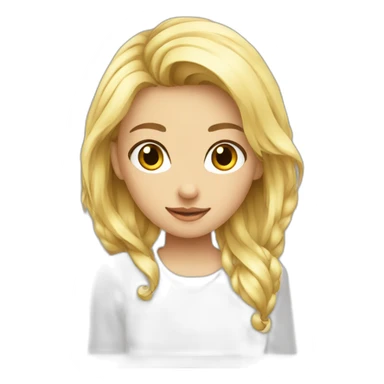 blonde girl in white shirt transparent sticker
