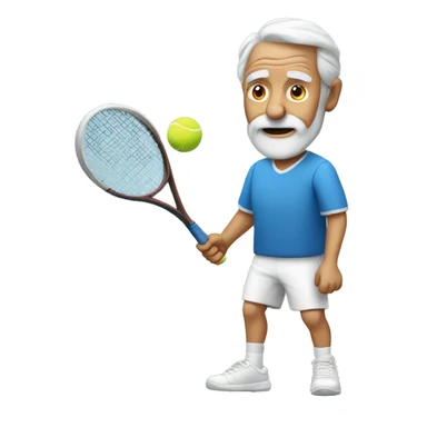 Old man playing tennis sticker