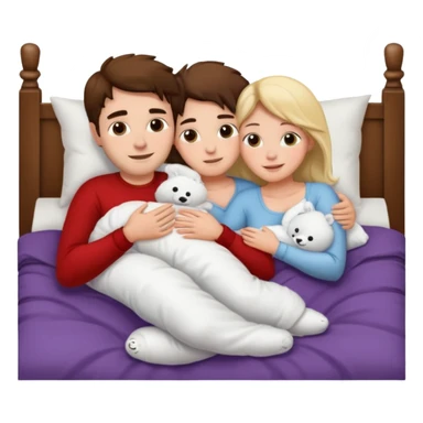 cuddling in bed sticker